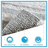 Madison Park Spa Cotton Casual Reversible Bath Rug MP72-1544 Aqua