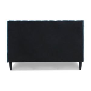 English Elm Jennifer Taylor Home - Aspen Vertical Tufted Queen Platform Bed Set In Luxurious Satin Teal Velvet For Modern Bedrooms B2719P238506