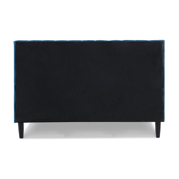 English Elm Jennifer Taylor Home - Aspen Vertical Tufted Queen Platform Bed Set In Luxurious Satin Teal Velvet For Modern Bedrooms B2719P238506