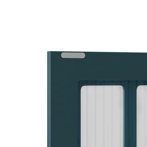English Elm Bathroom Wall Cabinet Fluted Glass Doors Open Shelf Towel Bar Dark Green Mdf W757P400531