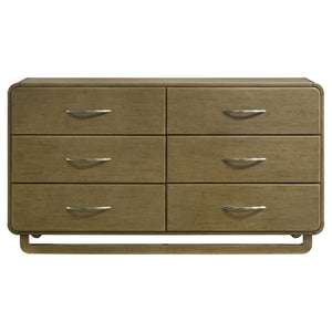 English Elm Tully 6-Drawer Dresser In Warm Nutmeg Finish - Stylish Storage Solution For Modern Bedrooms B062P374095-GIGA