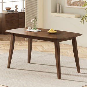 English Elm Christopher Knight Home® - Wood Dining Table Walnut with Rounded Corners for Safety, 63.2"x38.2" Compact Solid Design for Modern Kitchens and Small Spaces N768P176643W