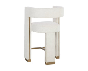 Sunpan Adamina Contemporary Barstool with Gold Stainless Steel Legs and Performance Fabric for Style Counter Height