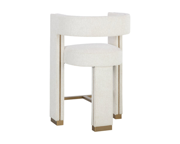 Sunpan Adamina Contemporary Barstool with Gold Stainless Steel Legs and Performance Fabric for Style Counter Height