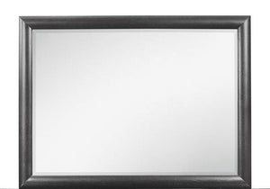 English Elm CIVIC Gray Mirror for Dresser — Contemporary Solid Wood & Glass Trim, Attaches to Dresser B201P215829