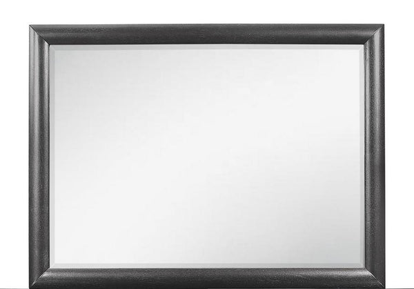 English Elm CIVIC Gray Mirror for Dresser — Contemporary Solid Wood & Glass Trim, Attaches to Dresser B201P215829