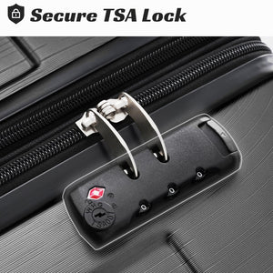 English Elm Hardshell Abs 2 Piece Luggage Set with Tsa Lock Spinner Wheels Carry on Travel Black N730P306666B