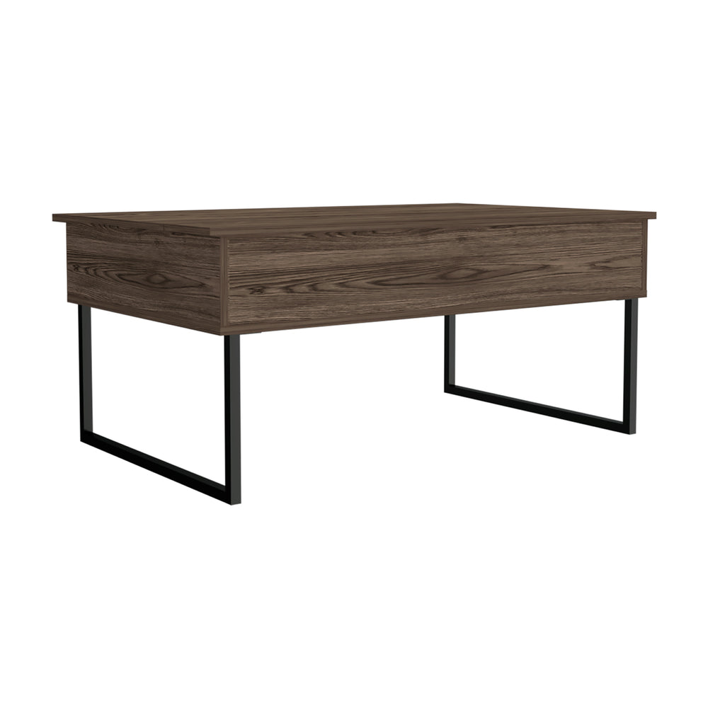 English Elm Fairfield Lift Top Coffee Table with Concealed Storage, Black & Walnut Finish, Spacious 40.9" Surface B128P148709