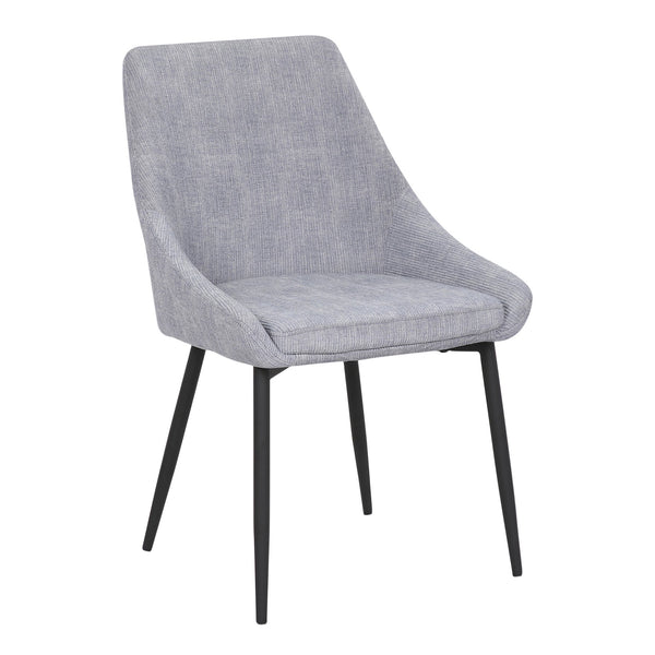 English Elm Diana Corduroy Accent Chair Set of 2 in Grey with Black Metal Legs — Contemporary Cushioned Dining Seats B202P223493
