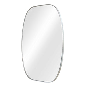 English Elm 30x40 Oval Wall Mirror Slim Metal Frame Distortion Free Glass Bathroom Entryway Accent Silver W2203P476483