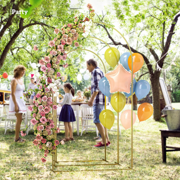 English Elm Balloon Arch Backdrop Stand Set of 3 Graduated Metal Frames for Wedding Decor Gold T3971P423785