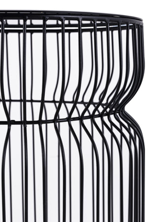 English Elm ET901 Sleek Contemporary Metal Frame End Table with Tinted Tempered Glass Top, 21" Height, Modern Accent Black B009P306197