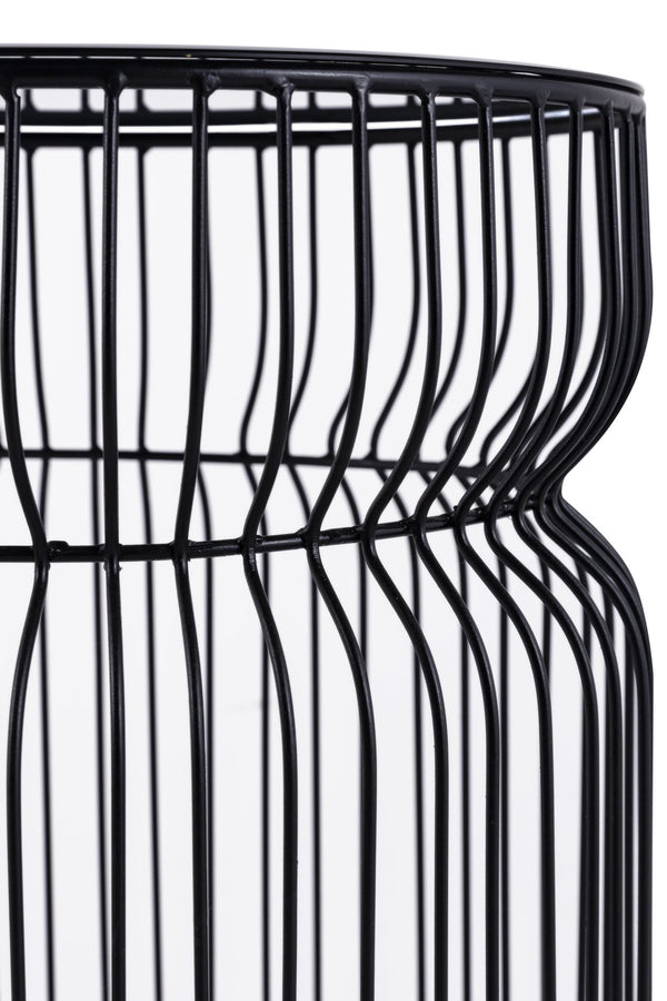English Elm ET901 Sleek Contemporary Metal Frame End Table with Tinted Tempered Glass Top, 21" Height, Modern Accent Black B009P306197