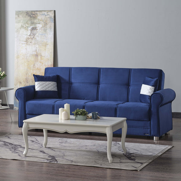English Elm PrimeNest Liora Collection Upholstered Convertible Sofabed with Storage — Microfiber, Space-Saving Comfort Blue B030P286490