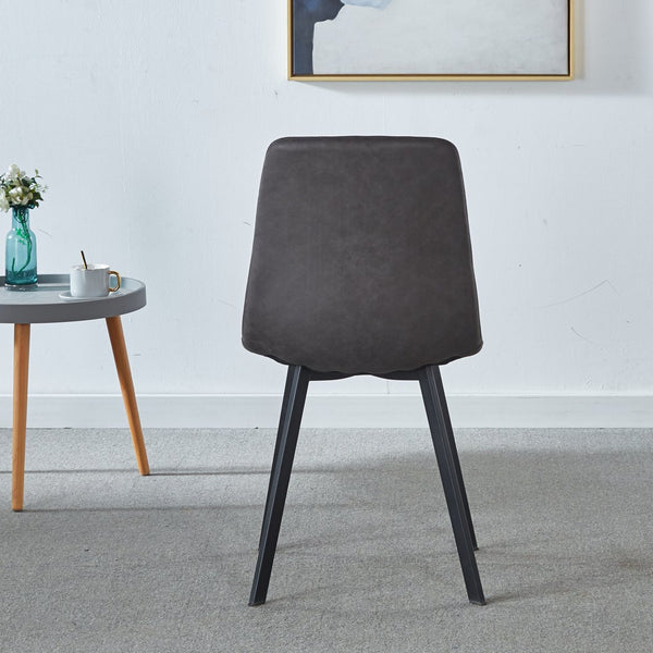 English Elm Dining Chairs Set of 2 Dark Gray Velvet Upholstered Mid-Century Metal Legs Ergonomic Supportive Seating for Kitchen & Dining Room, Easy Clean & Assembly B205P339998