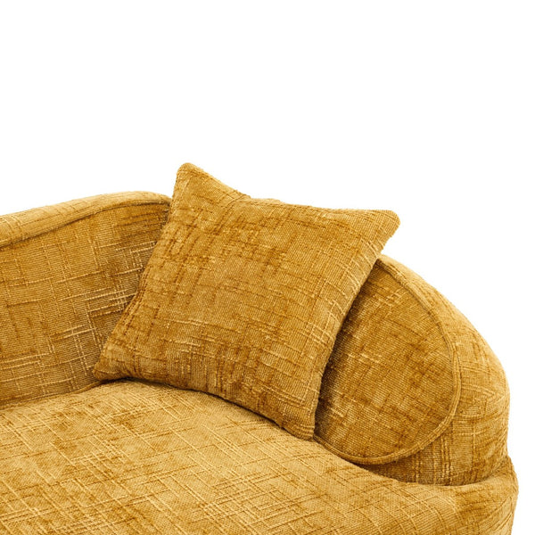 English Elm Yellow Curved Compressed Sofa - Nordic Design, Soft Upholstery, Versatile Comfort For Any Space W3612S00011-GIGA