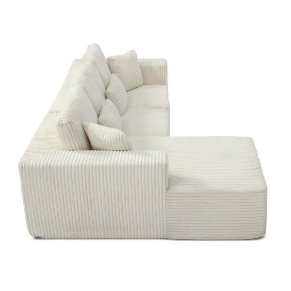 English Elm 109'' Modular Cloud Sectional Corduroy Couch Deep Seat L-shape for Living Room W1117S00311