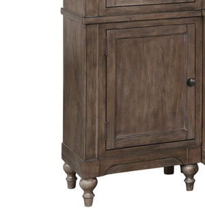 English Elm Middleton Tall Pier Cabinet Poplar Wood Seeded Glass Door Old World Storage Unit B108P468540