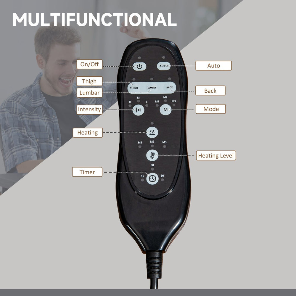 English Elm Vinsetto Microfiber High Back Office Chair With 6-Point Massage, Heat, Footrest & Ergonomic Comfort W2225P217522-GIGA