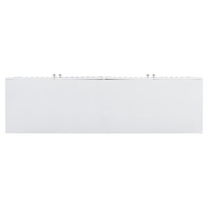 English Elm U_STYLE Four-Door Sideboard with Wavy Panel Doors, Cylindrical Wood Legs, Sleek Metal Handles, 67" länge White N711P186790K