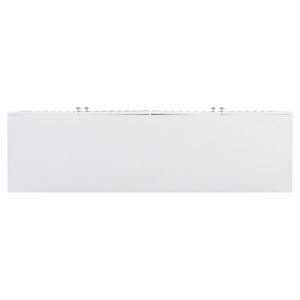 English Elm U_STYLE Four-Door Sideboard with Wavy Panel Doors, Cylindrical Wood Legs, Sleek Metal Handles, 67" länge White N711P186790K