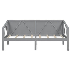 English Elm Twin Daybed Frame Solid Pine Sofa Bed for Guest Room Studio or Teen Bedroom Gray N708P266719E