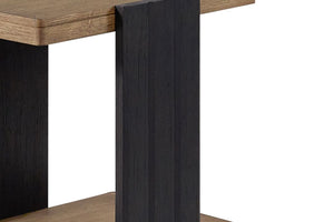 English Elm Channel Channel Cocktail Table with Casters, Modern Elm Veneer Two-Tone Finish, Solid Wood Craftsmanship Black 22 L x 28 W x 20 H B2699P238780