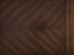 English Elm Traditional Cherry Finish Extendable Dining Table with Dark Walnut Inlay Seats Eight B011P450615