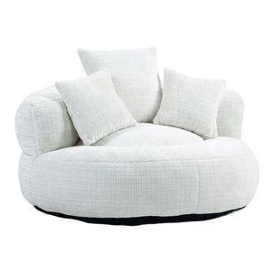 English Elm Lazy Sofa Oversized Ergonomic Bean Bag Lounger with High Wrap Back, Plush Chenille Foam Comfort for Living Room, Bedroom, Office Beige W395P252048