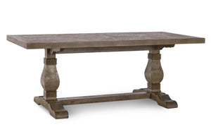 English Elm Caleb 78" Rustic Farmhouse Dining Table in Distressed Antique Brown Solid Pine Hand-Finished Elegance B2723S00003