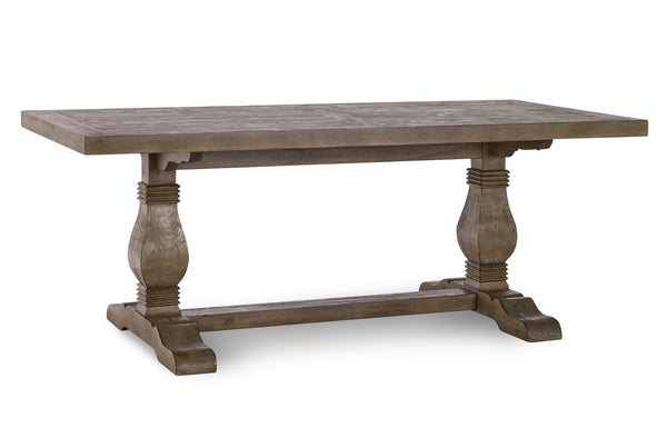 English Elm Caleb 78" Rustic Farmhouse Dining Table in Distressed Antique Brown Solid Pine Hand-Finished Elegance B2723S00003