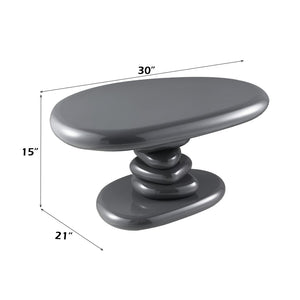 English Elm Charlene Lacquered Mdf End Table with Slim Metal Base for Modern Living Spaces B2726P415855