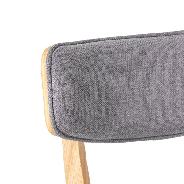 English Elm Caleb Mid Century Upholstered Dining Chairs Rubberwood Tapered Legs Set of 2 Dark Gray,Natural N768P379763O