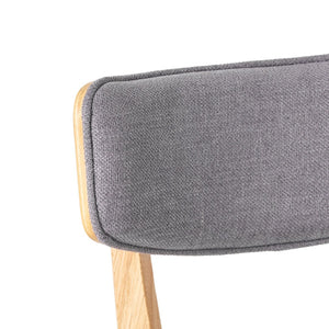 English Elm Caleb Mid-century Upholstered Dining Chair Set of Four with Tapered Oak Legs Dark Grey,Natural N768P282333O