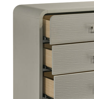 English Elm Aria Modern King Bedroom Set with Upholstered Headboard Built-in Lighting Storage B009S01905