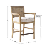 Madison Park Diedra Transitional Cane Back Counter Stool MP104-1239 Cream/Reclaimed Natural