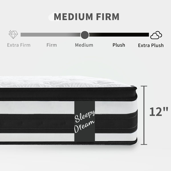 English Elm 12 Inch King Hybrid Mattress Pocket Springs Certified Foam Breathable Knit Cover W3017P301132