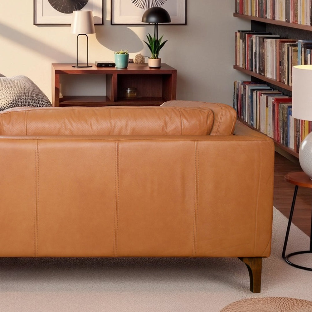 English Elm Uvalde Vegan Leather Sofa with Tapered Legs and Low Profile Mid-century Design B183P423282