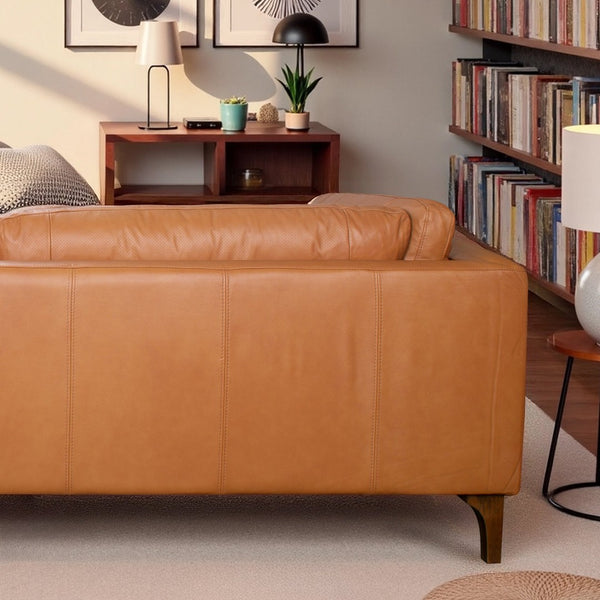 English Elm Uvalde Vegan Leather Sofa with Tapered Legs and Low Profile Mid-century Design B183P423282
