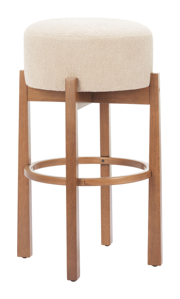 Zuo Modern Nade Counter Stool Set Of 2 - Elegant Beige & Walnut, Durable Rubberwood, Perfect For Bars & Counters Beige 100% Polyester,Rubberwood 110661-zuo-modern