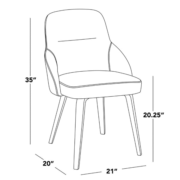 English Elm Chair Set of 2 Bentwood Walnut Legs White Faux Leather Mid-century Dining Seating B202S02124