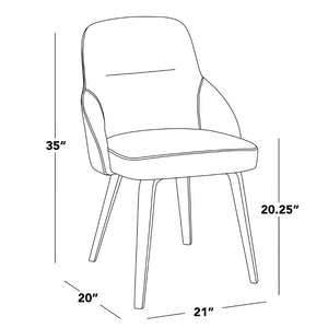 English Elm Chair Set of 2 Whitewashed Bentwood Faux Leather Upholstered Farmhouse Dining Seating B202S02125