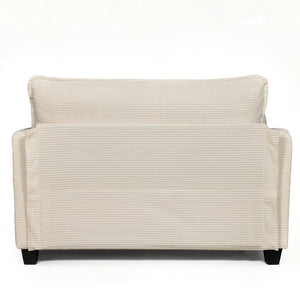 English Elm 2-in-1 Corduroy Loveseat Sleeper with Storage Converts for Living Room or Studio Beige W2715P409857
