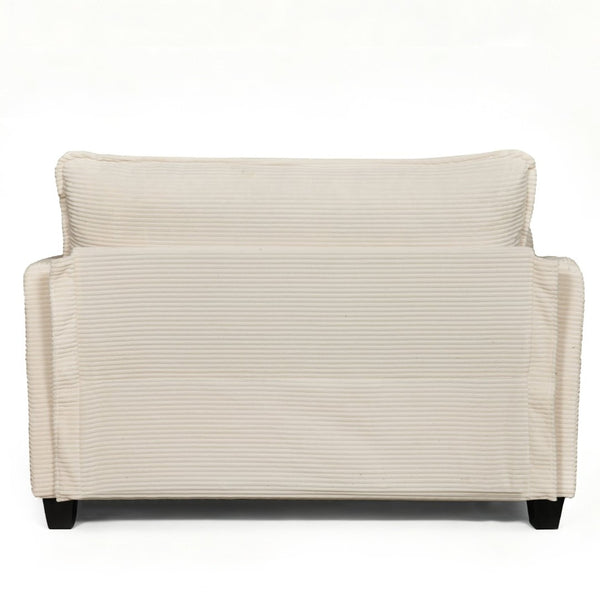 English Elm 2-in-1 Corduroy Loveseat Sleeper with Storage Converts for Living Room or Studio Beige W2715P409857