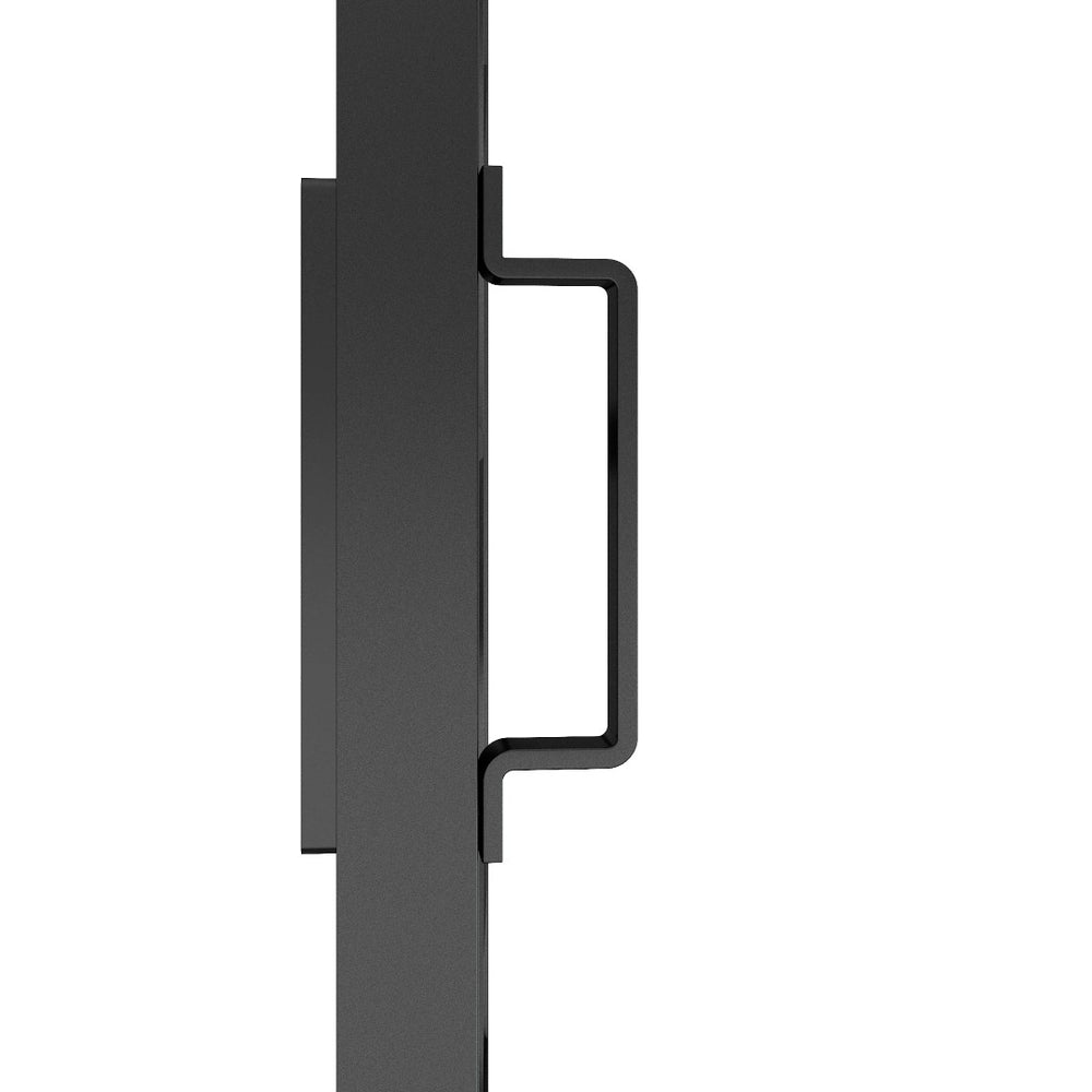 English Elm 30 in Matte Black Steel Sliding Barn Door Frosted Glass Privacy Panel with Hardware B2763P483192
