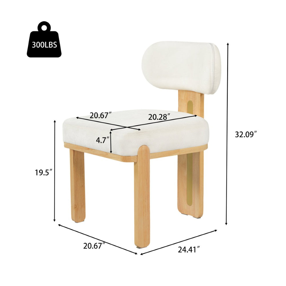 English Elm Mid-century Modern Rattan Cane Back Dining Chair Set Rubberwood Frame Upholstered Seat N768P437935N