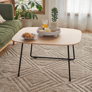 English Elm American Minimalist Round Coffee Table - Modern Acacia Oak Design For Small Spaces & Stylish Living W3318P307874