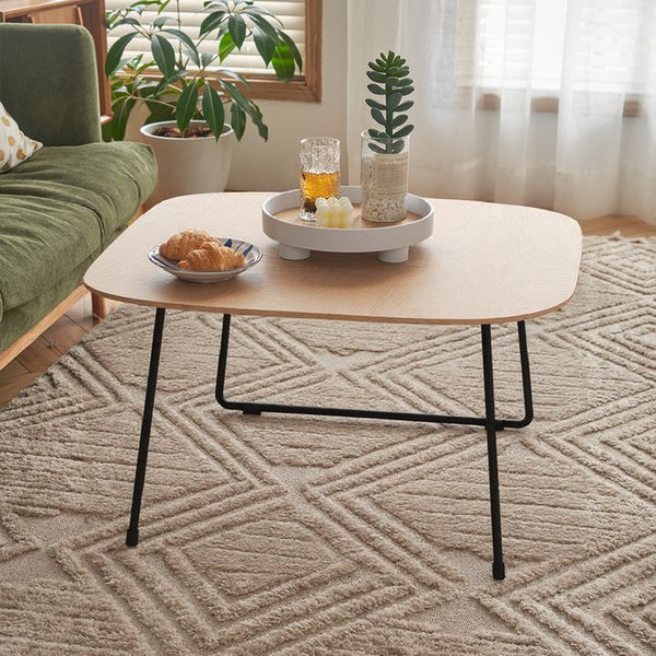 English Elm American Minimalist Round Coffee Table - Modern Acacia Oak Design For Small Spaces & Stylish Living W3318P307874