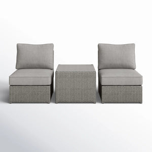 English Elm Fully Assembled 2-Piece Wicker Outdoor Seating Set With Cushions For Stylish Patio Comfort B120S00212