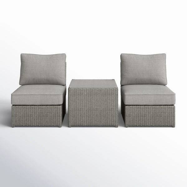English Elm Fully Assembled 2-Piece Wicker Outdoor Seating Set With Cushions For Stylish Patio Comfort B120S00212